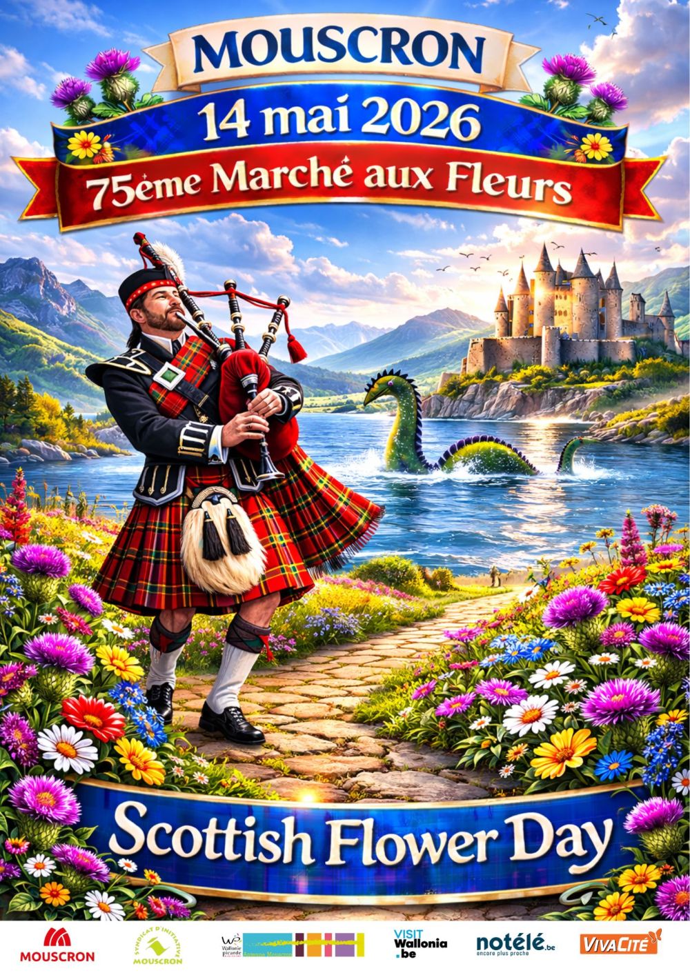 75e Marché aux fleurs thème Ecosse 